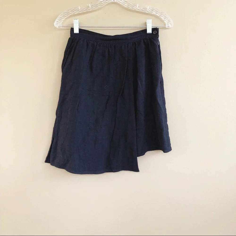 • Creatures of Comfort • Linen Black Mini Skirt XS